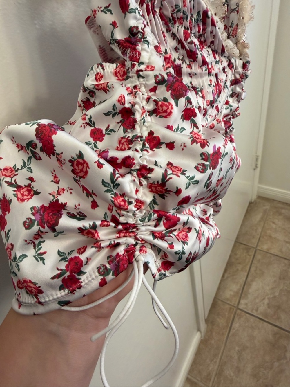 For Love & Lemons Melrose Bustier Floral Lace Ruched Top Size XL - Picture 8 of 11